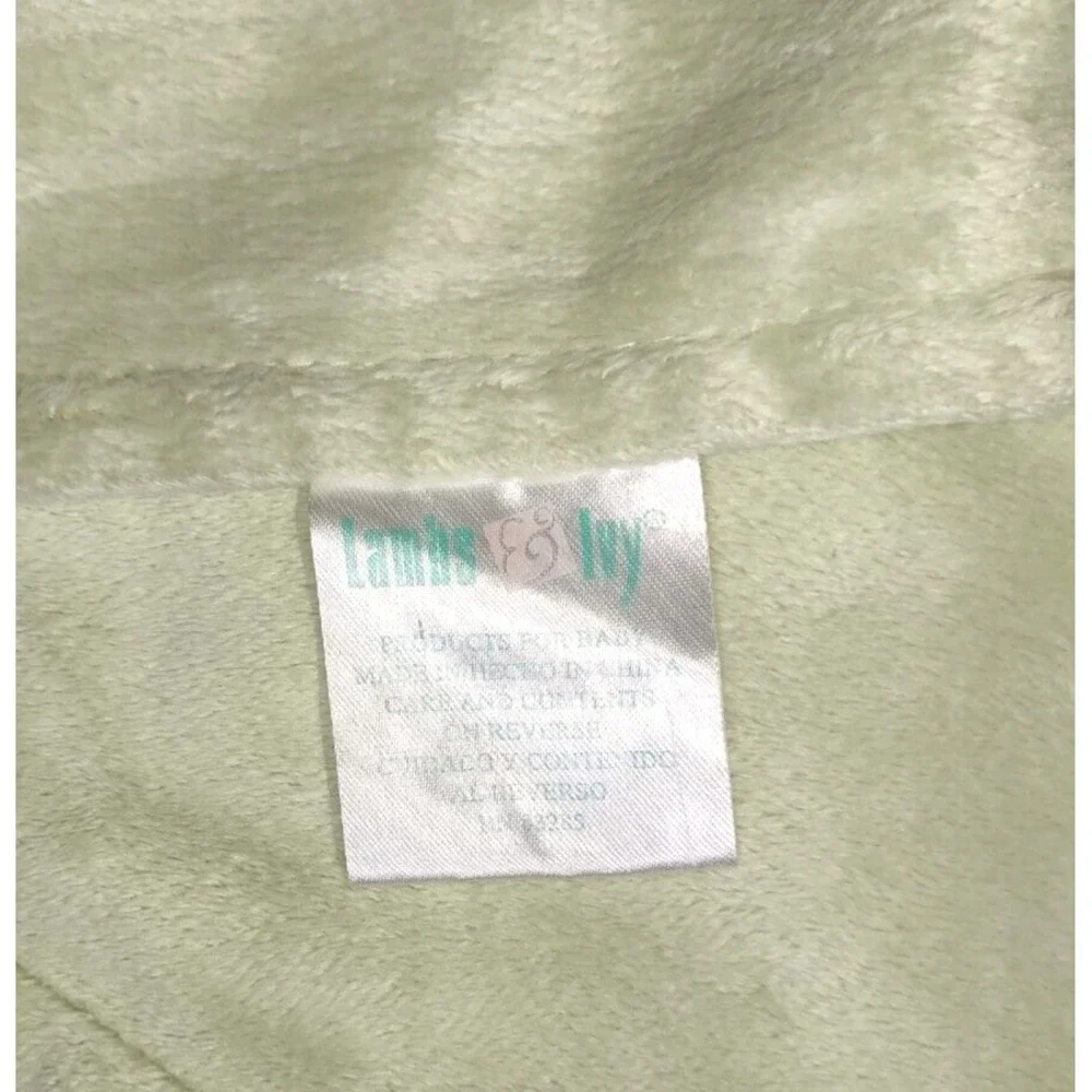 Lambs & Ivy Monkey W Bananas Baby Blanket Green Brown Unisex Lovey Lines Soft